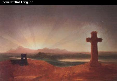 Thomas Cole Unfinished Landscape (The Cross at Sunset) (mk13)